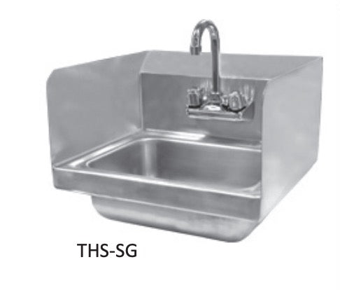 Thorinox THS-SG Wall Mount Hand Sink with Splashguards, 14"W x 10"D x 5"H