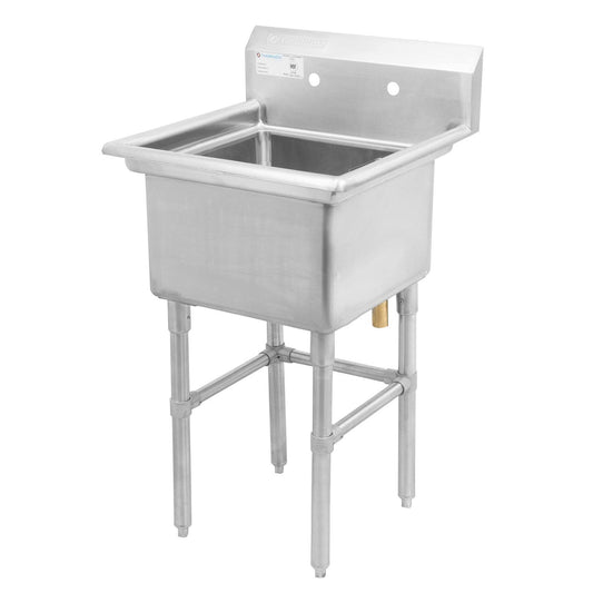 Thorinox  
TSS-1818-0  
Sink, one compartment, 23"W x 23-1/2"D x 36-1/2"H, 18/304 stainless steel construction