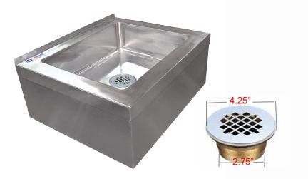 Thorinox  
TMS-2533-16  
Floor Mop Sink, 25" x 33" x 16" overall, 28" x 20" x 6" bowl
