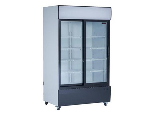 New Air NGR-48-S 48" Double Glass Door Refrigerated Beverage Merchandiser