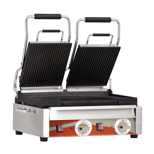 Omcan  (PG-CN-0711-R) Double Ribbed Sandwich Grill,