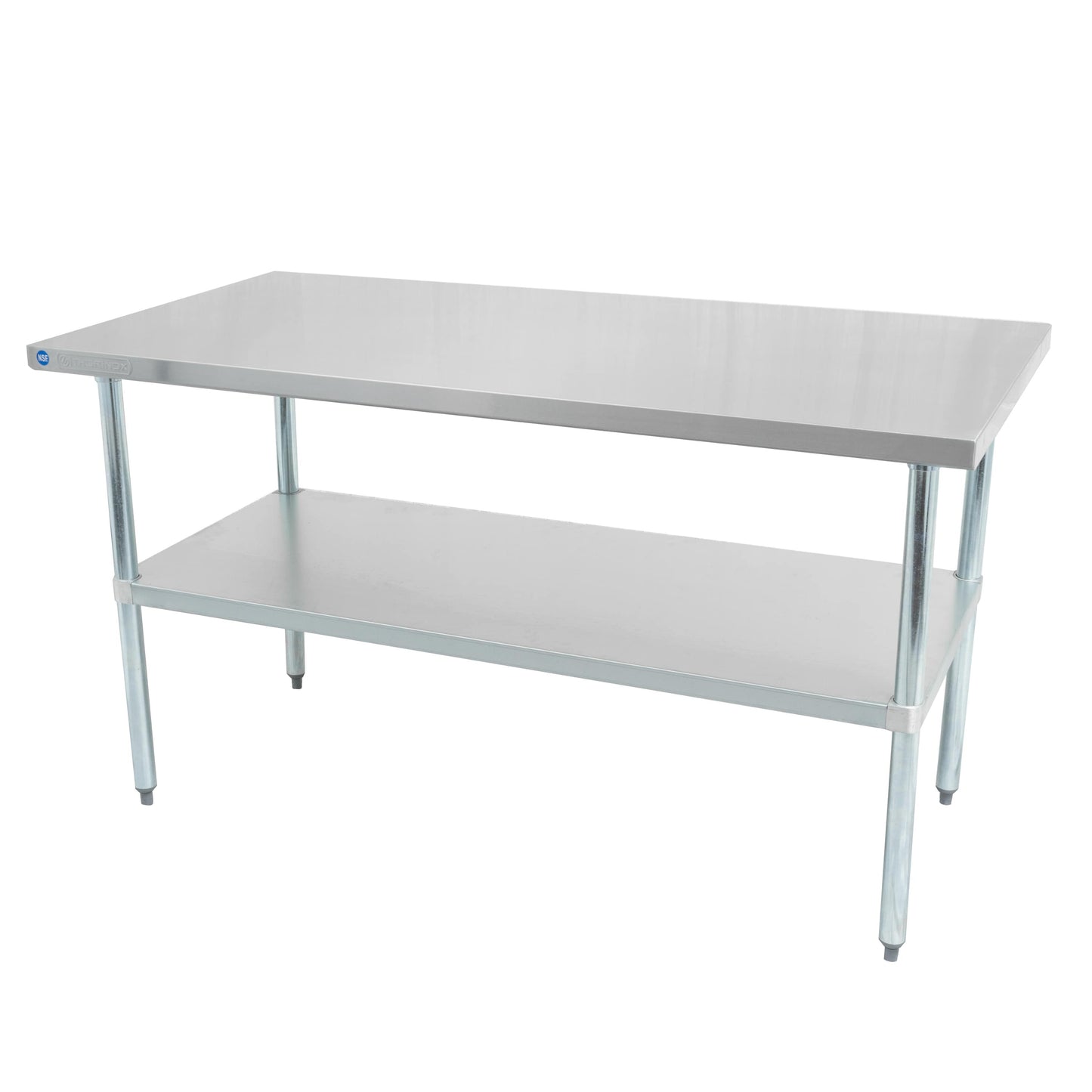 Thorinox DSST-3060-GS Table, 60"W x 30"D x 34"H, Stainless Steel Table with Galvanized Shelf