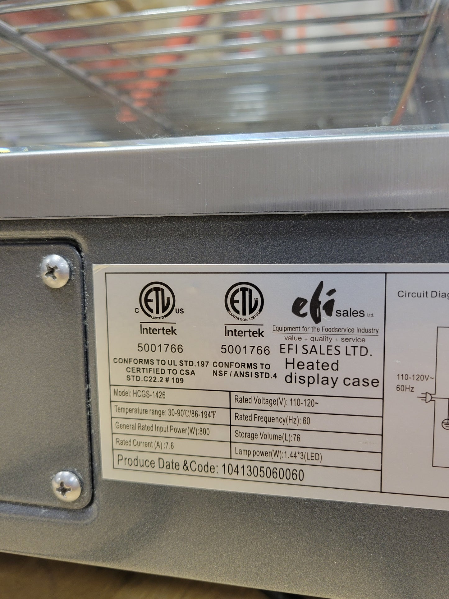 EFI 14" Countertop Heated Display Case