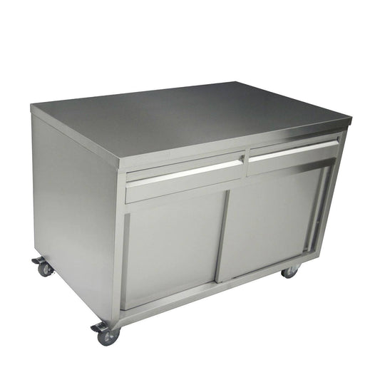 Thorinox TCAD-3048-SS Stainless Storage Cabinet, 48"W x 30"D x 34"H, with sliding doors and (2) drawers
