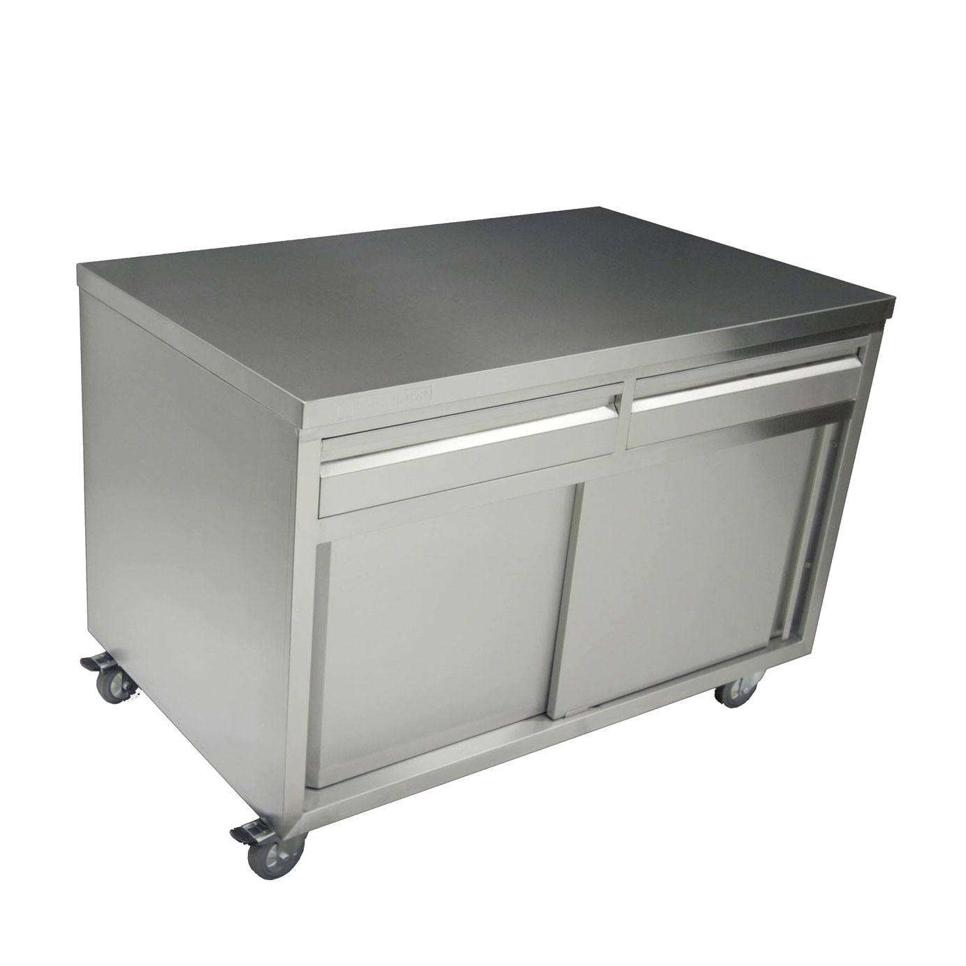 Thorinox TCAD-3060-SS Stainless Storage Cabinet, 60"W x 30"D x 34"H, with sliding doors and (2) drawers