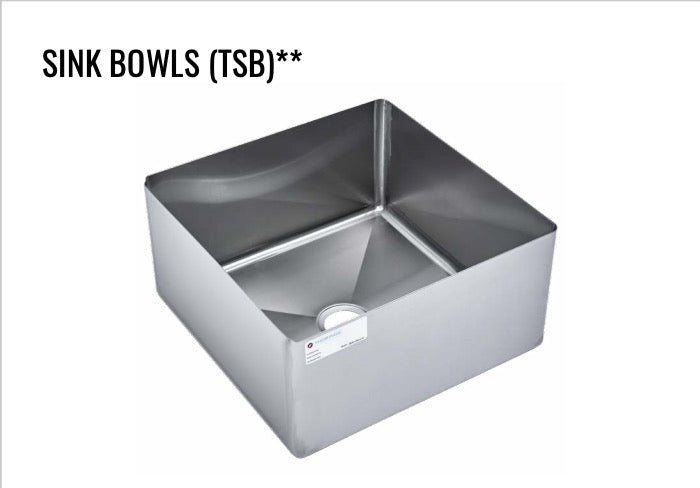 Thorinox  
TSB-2424-12  
Sink Bowl, 24"W x 24"D x 12"H, 3-1/2" center drain hole