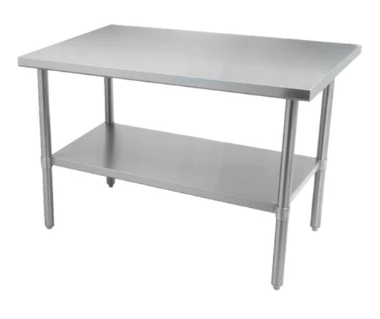 Table de travail Thorinox 30" x 48" en acier inoxydable avec étagère inférieure galvanisée