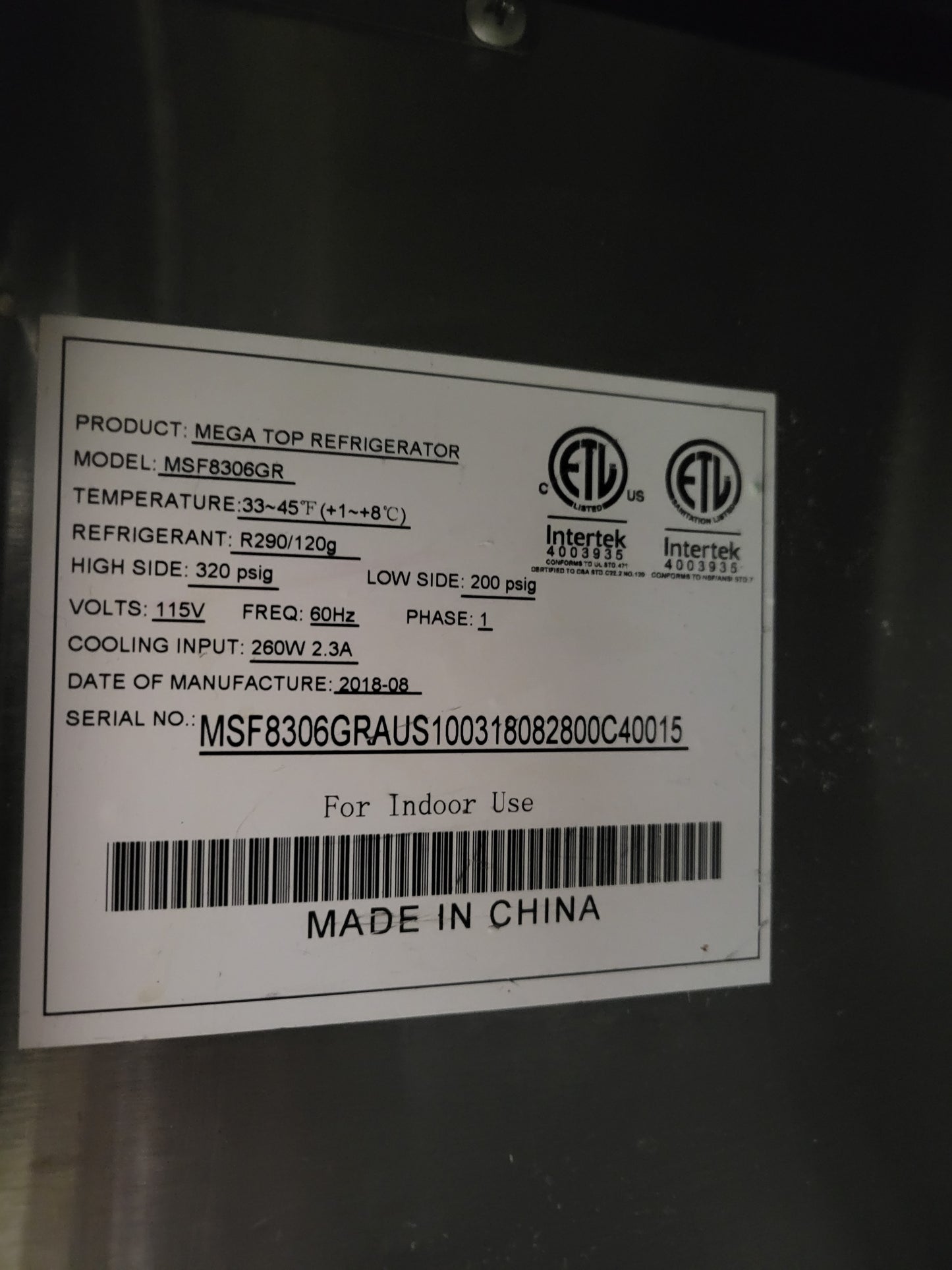 Atosa MSF8306GR 48" Mega Top Prep Refrigerator