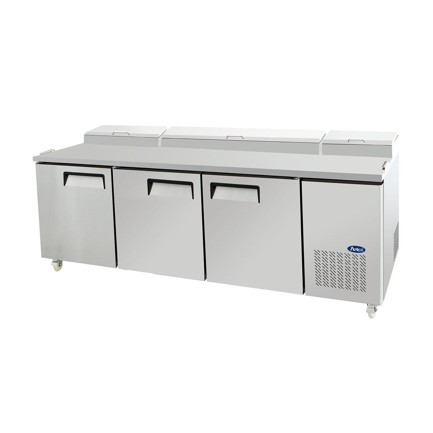 Atosa Three-section Refrigerated Pizza Prep Table, 93"W x 33-1/0"D x 44"H, (MPF8203GR)