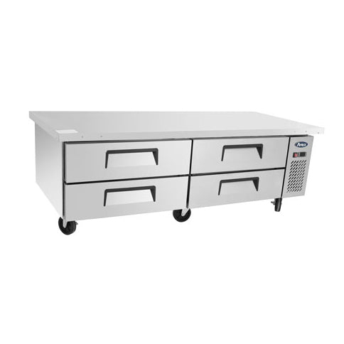Atosa Two-section Chef Base with Extended Top, 76"W x 32-1/16"D x 26-19/32"H, (MGF8454GR)