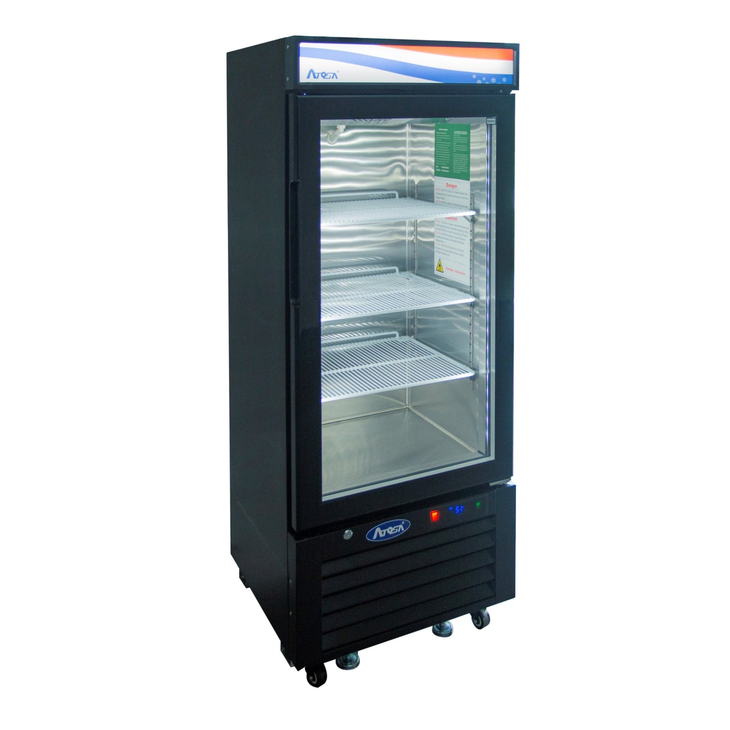 Réfrigérateur marchandiseur à une section Atosa, 24-1/5"L x 24"P x 63-1/5"H, (MCF8726GR)