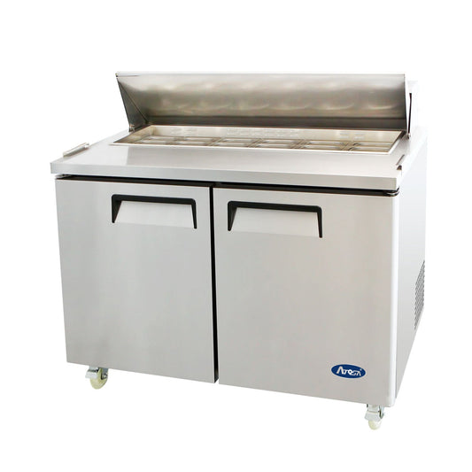 Réfrigérateur Atosa à deux sections pour sandwich/salade, 48-1/5"L x 30"P x 44-3/10"H, (MSF8302GR)