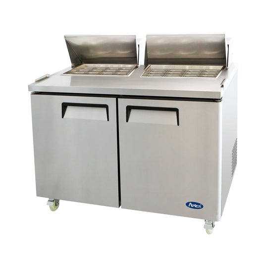 Réfrigérateur Mega Top Atosa à deux sections pour sandwich/salade, 60-1/5"L x 34"P x 46-3/5"H, (MSF8307GR)