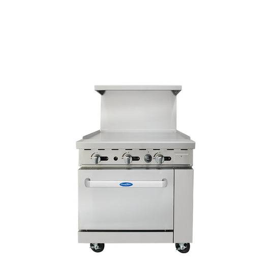 BSF PRE-OWNED Atosa CookRite AGR-36G- NG 36" Griddle Top Natural Gas Range with Standard Oven - 102,000 BTU