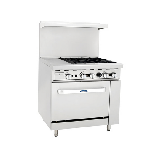 Atosa Atosa ATO-12G4B 36" Gas Range with 12" Griddle, 4 Burners and Standard Oven