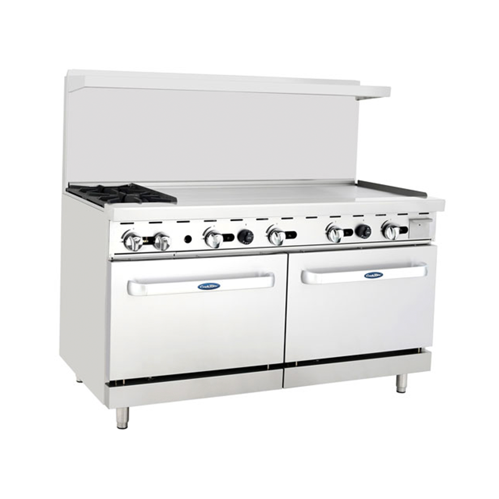 ATOSA ATO-2B48G GAS RANGE (2)BURNERS 48_RIGHT GRIDDLE (2) 26-1/2_ OVENS 60_ WIDE