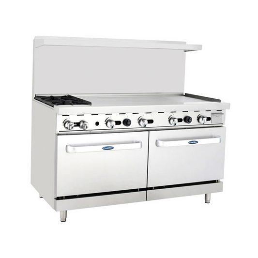 ATOSA ATO-2B48G GAS RANGE (2)BURNERS 48_RIGHT GRIDDLE (2) 26-1/2_ OVENS 60_ WIDE