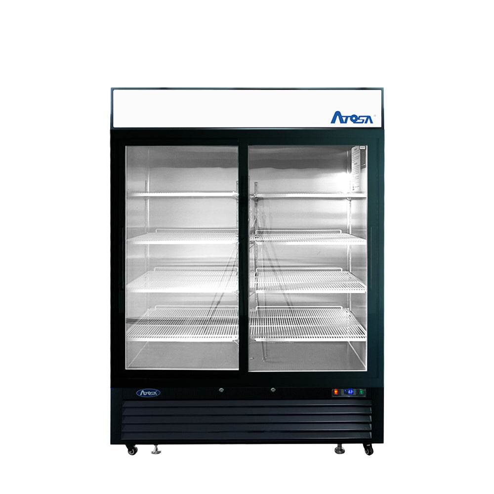 Présentoir de réfrigérateur Atosa à deux sections, 54-2/5"L x 29-7/10"P x 81-1/5"H, (MCF8727GR)