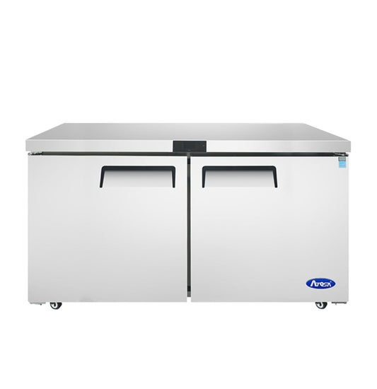 Atosa 两部分伸入式台下冷冻柜，60-1/8"W x 30"D x 34 1/8"H，(MGF8407GR)