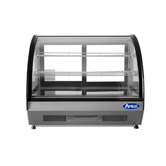 Atosa CRDC-35 27 英寸全方位服务台面弧形玻璃冷藏展示柜 - 3.5 立方英尺